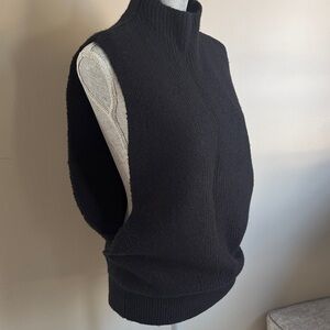 Banana Republic Black Open Sleeveless Turtleneck Sweater